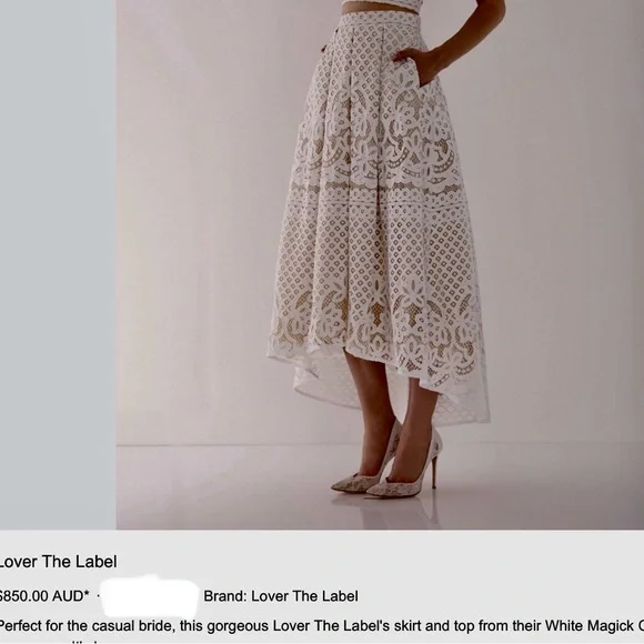 Lover, White Lace 2-level skirt - Picture 5 of 5